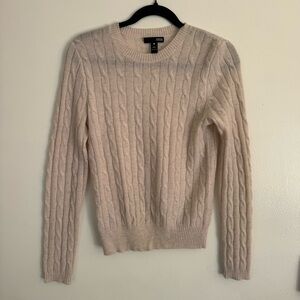 100% cashmere size XS Cable Knit Cream Sweater